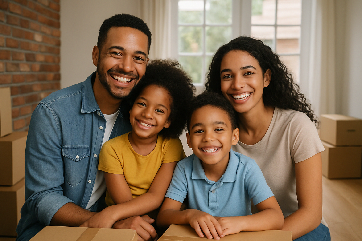 Família feliz em sua nova casa
